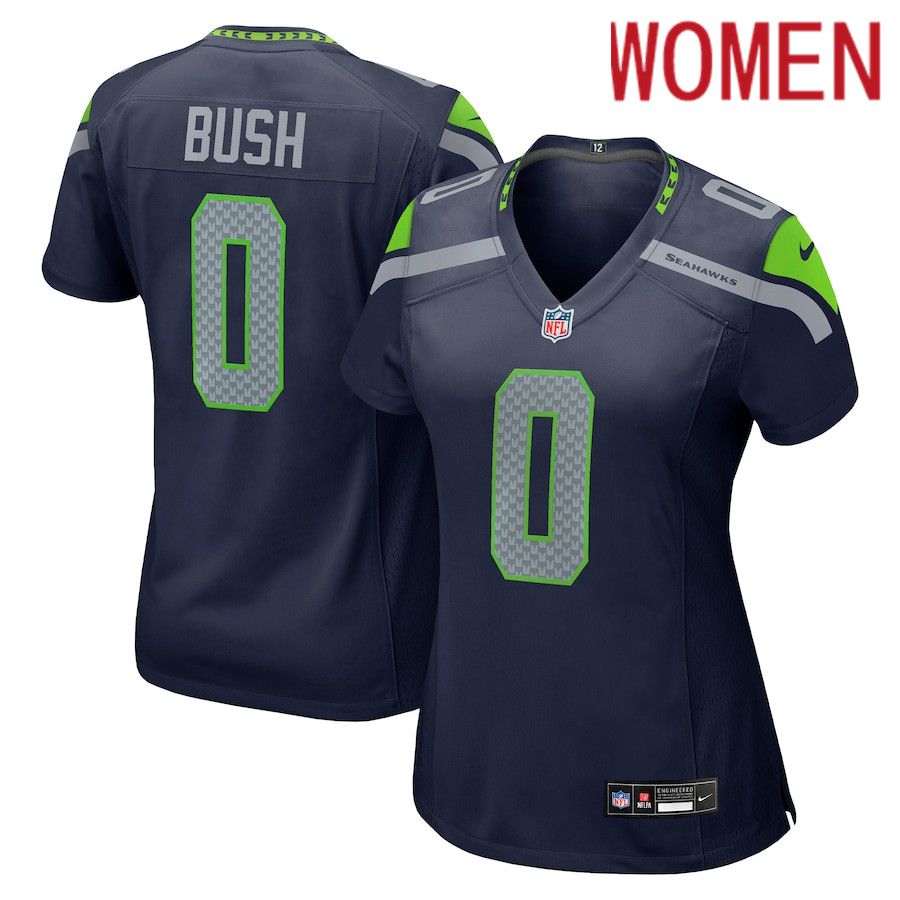 Women Seattle Seahawks #0 Devin Bush Nike College Navy Game NFL Jersey